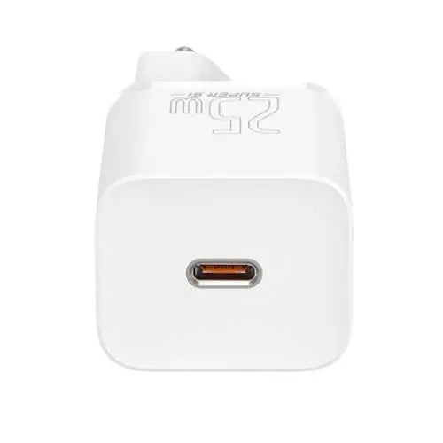 Baseus Super Si Quick Charger 1C 25W with USB-C cable for USB-C 1m (white) - mains chargers<<<Chargers<<<GSM