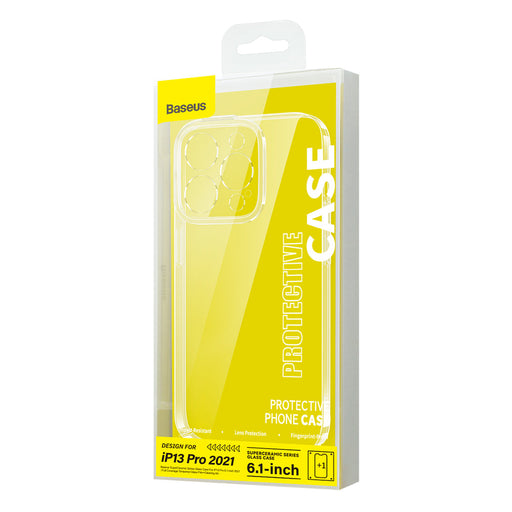 Baseus SuperCeramic Series Glass Case Glass Case for iPhone 13 Pro 6.1’’ 2021 + Cleaning Kit - Cell phone cases
