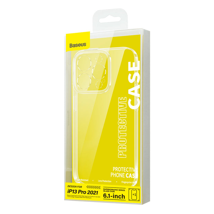 Baseus SuperCeramic Series Glass Case Glass Case for iPhone 13 Pro 6.1’’ 2021 + Cleaning Kit - Cell phone cases