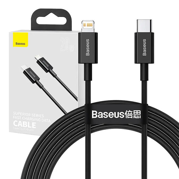 Baseus Superior Series Cable USB-C to iP 20W PD 2m (black) - USB-C to Lightning<<<USB cables<<<GSM
