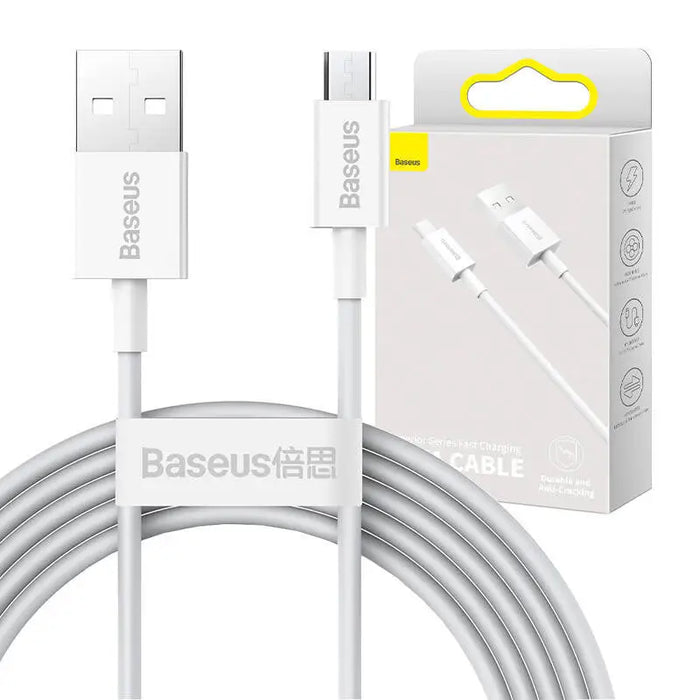 Baseus Superior Series Cable USB to micro USB 2A 2m (white) - USB to Micro USB<<<USB cables<<<GSM