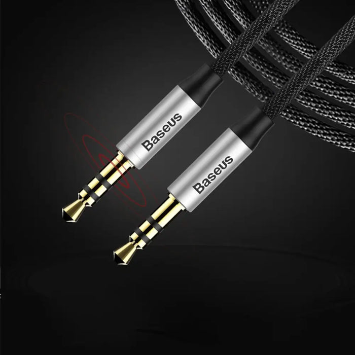 Baseus Yiven M30 stereo audio cable AUX 3.5 mm male mini jack 1.5 m silver-black (CAM30-CS1) - Audio cables<<<HurtelXML