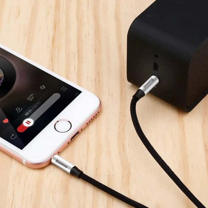 Baseus Yiven M30 stereo audio cable AUX 3.5 mm male mini jack 1.5 m silver-black (CAM30-CS1) - Audio cables<<<HurtelXML