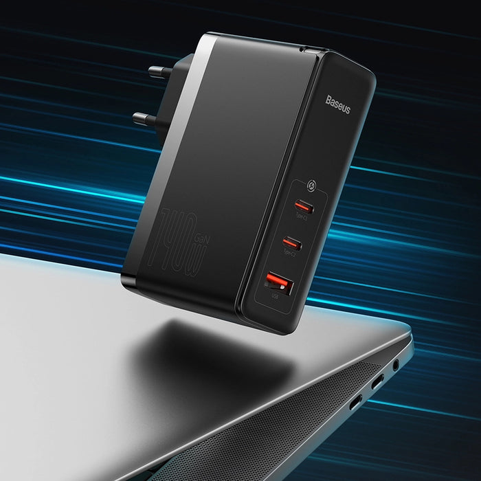 Baseus GaN5 Pro fast charger 2xUSB-C+USB 140W EU white (CCGP100202)