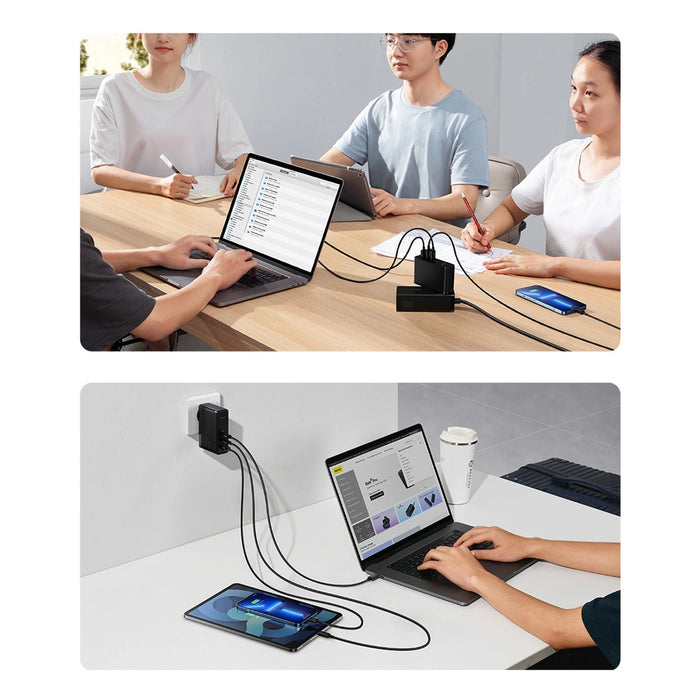 Baseus GaN5 Pro fast charger 2xUSB-C+USB 140W EU white (CCGP100202)