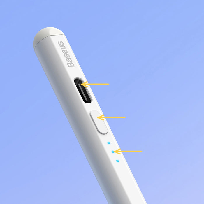 Smooth Writing Stylus with LED Indicators (Active) White
