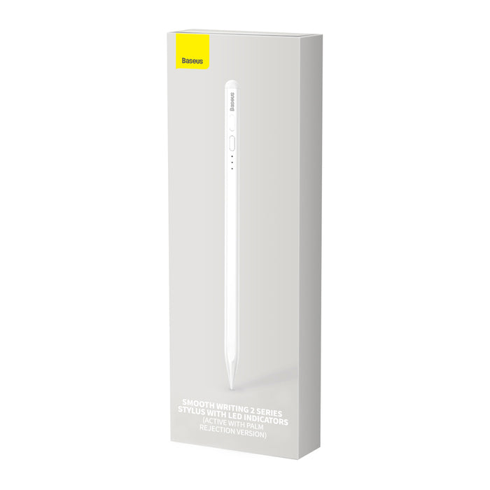 Smooth Writing Stylus with LED Indicators (Active) White