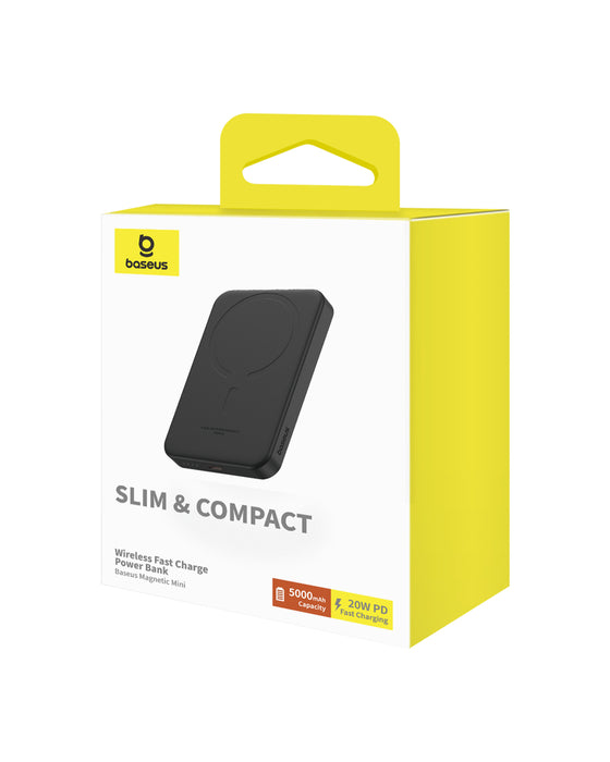 Magnetic Mini Powerbank Baseus 5000mAh, USB-C 20W (black)