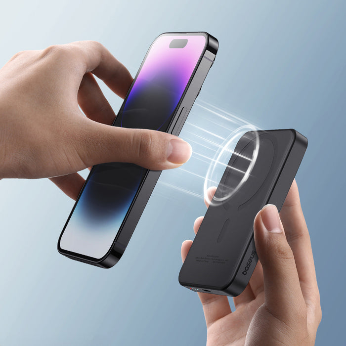 Magnetic Mini Powerbank Baseus 5000mAh, USB-C 20W (black)