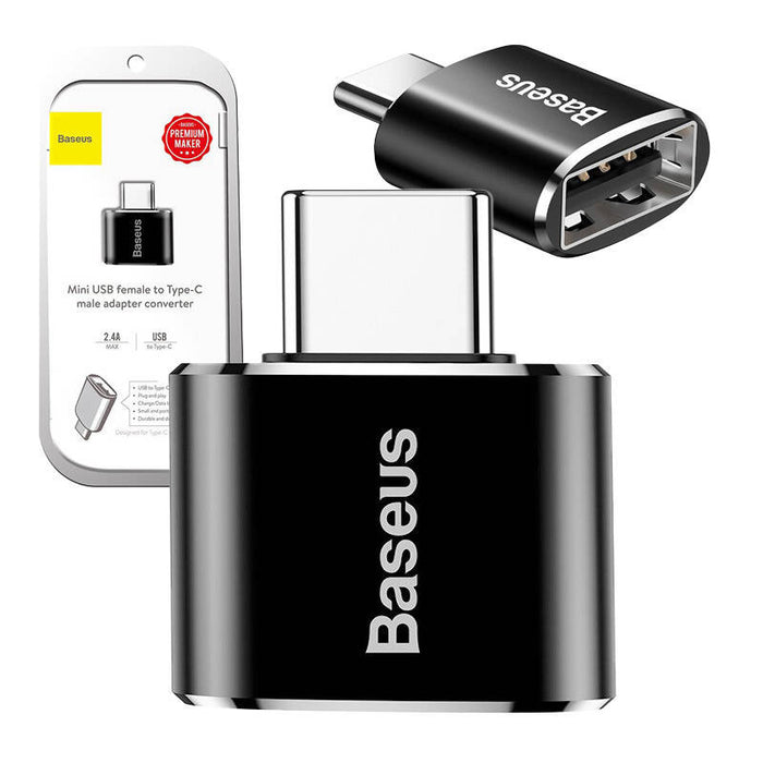 Baseus USB to USB Type-C Adapter 2.4A (Black)