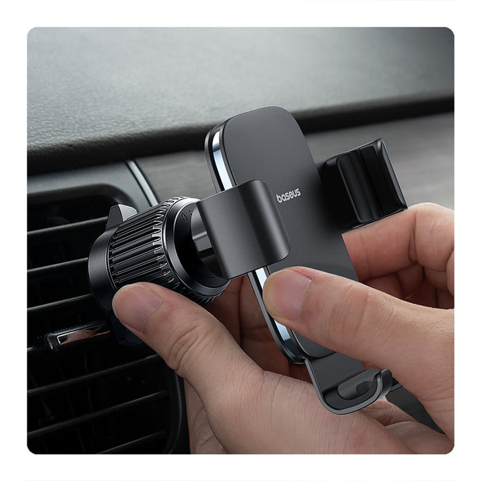Baseus Metal Age 3 Car Phone Holder, Gravity, for Air Vent - Black
