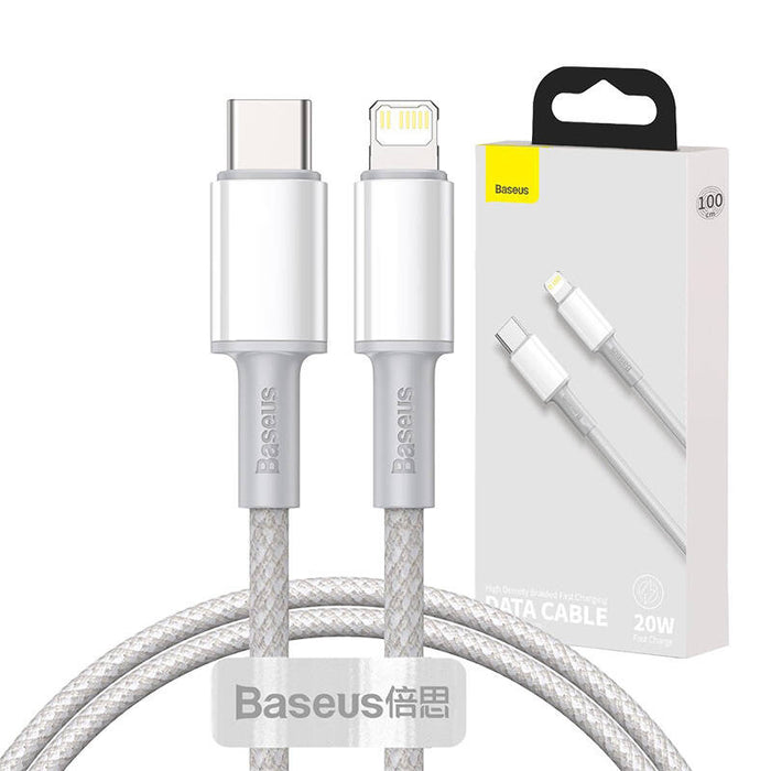 Baseus High Density Braided Cable Type-C to Lightning, PD,  20W, 1m (white)