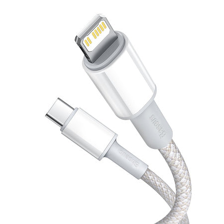 Baseus High Density Braided Cable Type-C to Lightning, PD,  20W, 1m (white)
