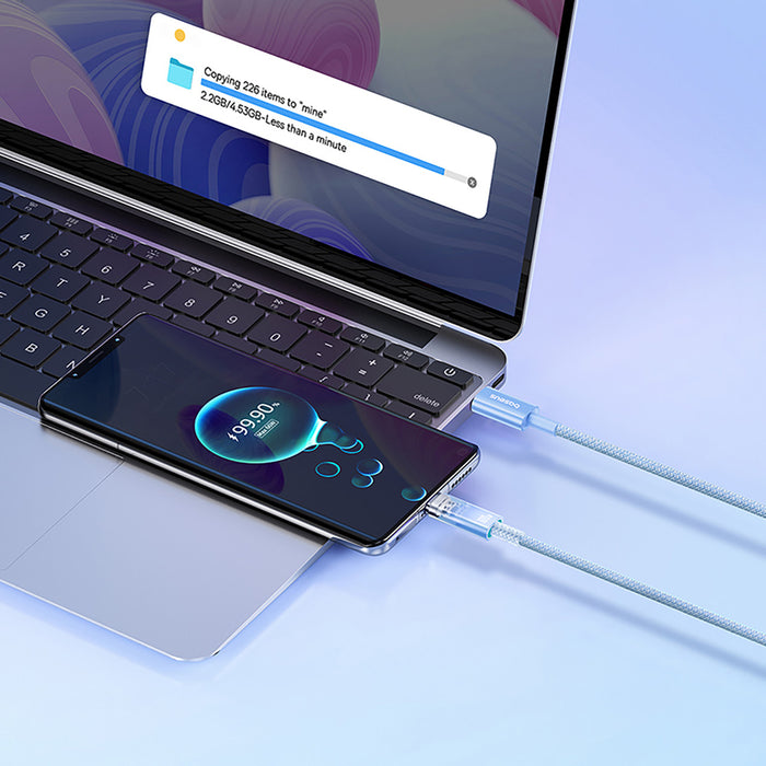 Baseus Explorer 100W USB-C - USB-C Cable with Intelligent Temperature Sensor 2m - Blue