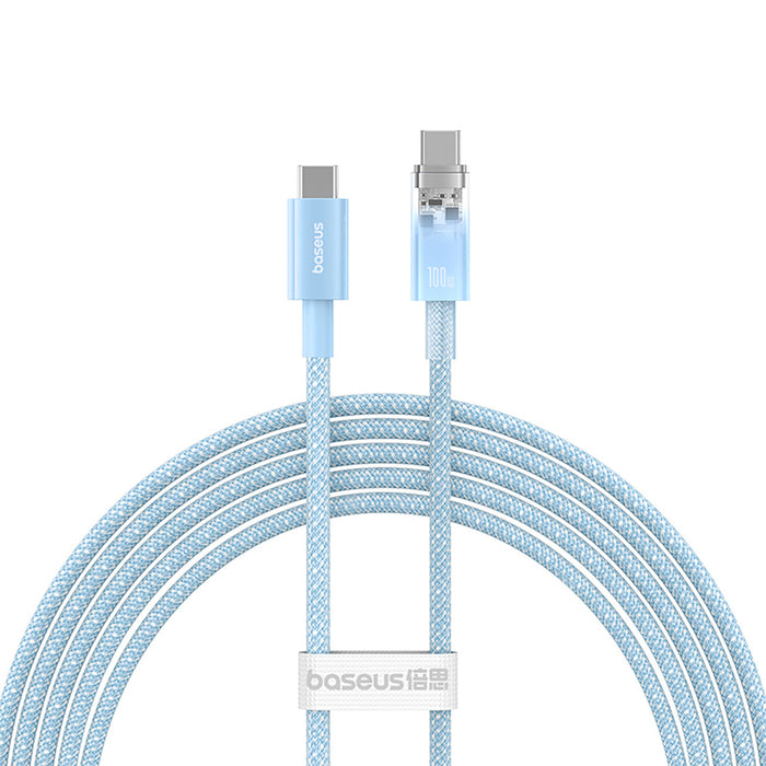 Baseus Explorer 100W USB-C - USB-C Cable with Intelligent Temperature Sensor 2m - Blue