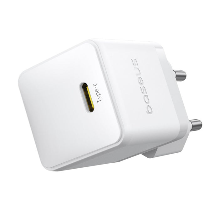 Baseus Palm 1C 20W Wall Charger (with Baseus Mini White USB-C 60W (20V/3A) 1m Cable) - White