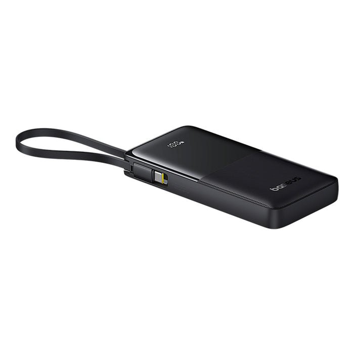 Baseus Bipow 2 10000mah 20W Powerbank with Digital Display with Built-in USB-C Cable - Black