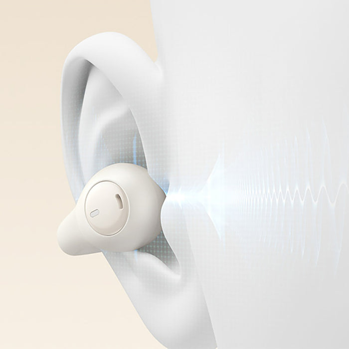 Baseus Bass 15 Clip OWS Wireless Headphones with Baseus Simple USB-C 3A 30cm Cable - White