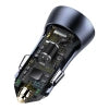 Baseus Golden Contactor Pro Car Charger USB + USB-C, QC4.0+, PD, SCP, 40W (gray) + CabelUSB do USB-C 1m (black)