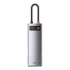 Hub 8in1 Baseus Metal Gleam Series, USB-C to 3x USB 3.0 + HDMI + USB-C PD + Ethernet RJ45 + microSD/SD