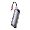 Hub 8in1 Baseus Metal Gleam Series, USB-C to 3x USB 3.0 + HDMI + USB-C PD + Ethernet RJ45 + microSD/SD