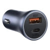 Baseus Golden Contactor Pro Car Charger USB + USB-C, QC4.0+, PD, SCP, 40W (gray) + Cable USB-C do iP 1m (black)