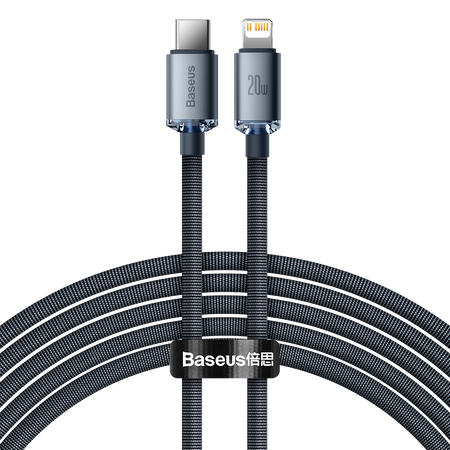 Baseus Crystal Shine cable USB-C to Lightning, 20W, PD, 2m (black)