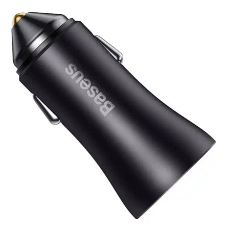 Baseus Golden Contactor Max car charger, 2x USB, 60W (gray)