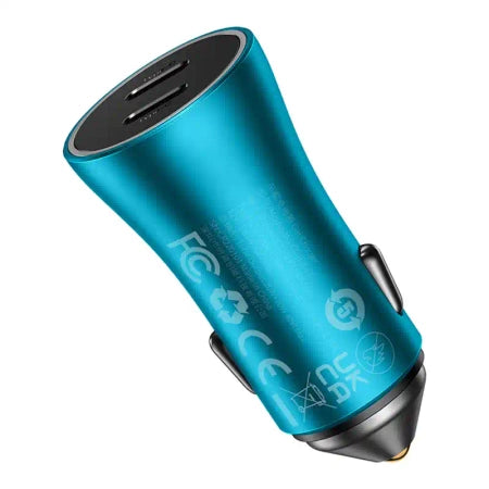 Baseus Golden Contactor Pro car charger, 2x USB-C, 40W (blue)