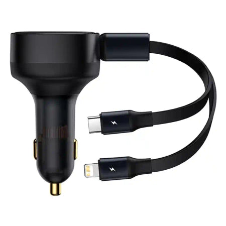 Car Charger Baseus Enjoyment with cable USB-C + Lightning 3A, 30W (Black)