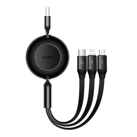 Baseus Bright Mirror 3, USB 3-in-1 cable for micro USB / USB-C / Lightning 66W / 2A 1.1m (Black)