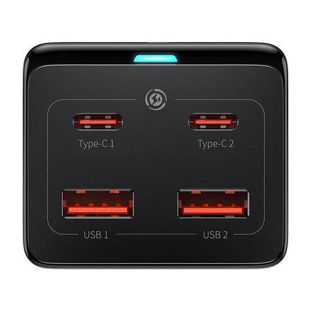 Baseus GaN3 Pro wall charger / powerstrip 2xUSB + 2xUSB-C + AC, 100W (black)
