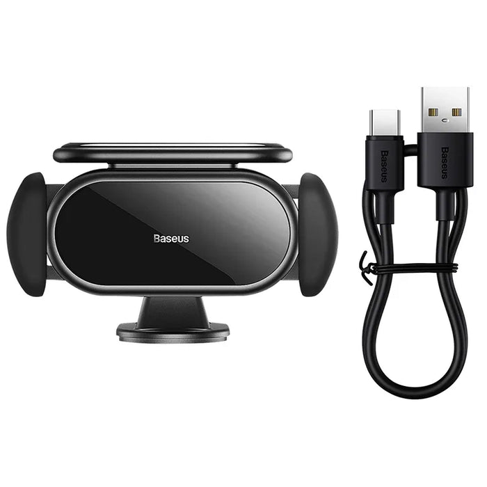 Solar Electric Car Phone Holder Baseus Steel Cannon Pro (Black)