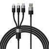 3in1 USB cable Baseus StarSpeed Series, USB-C + Micro + Lightning 3,5A, 1.2m (Black)