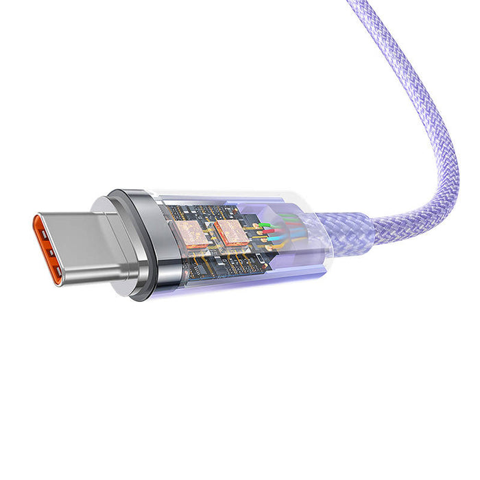 Baseus Explorer 100W USB-A - USB-C Cable with Intelligent Temperature Sensor 1m - Purple