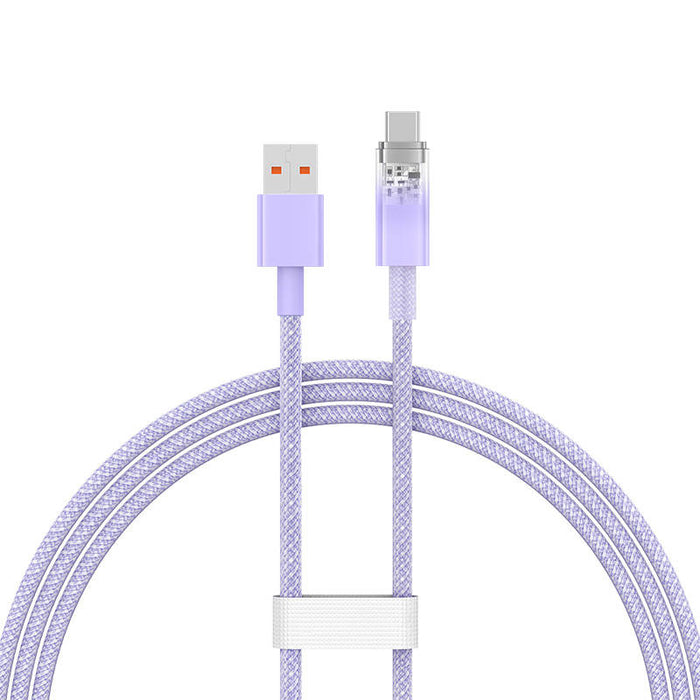 Baseus Explorer 100W USB-A - USB-C Cable with Intelligent Temperature Sensor 1m - Purple