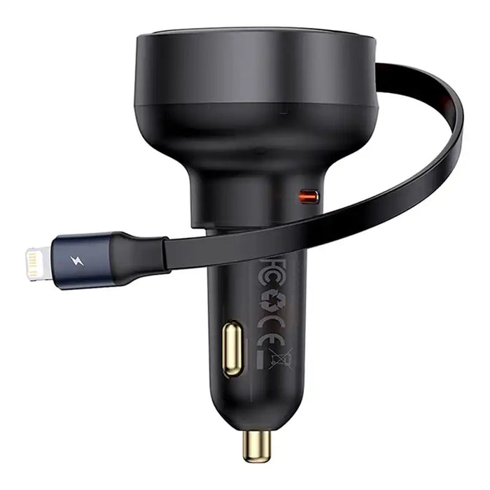 Car Charger Baseus Enjoyment Pro with lightning cable + USB-C , 55W (black)