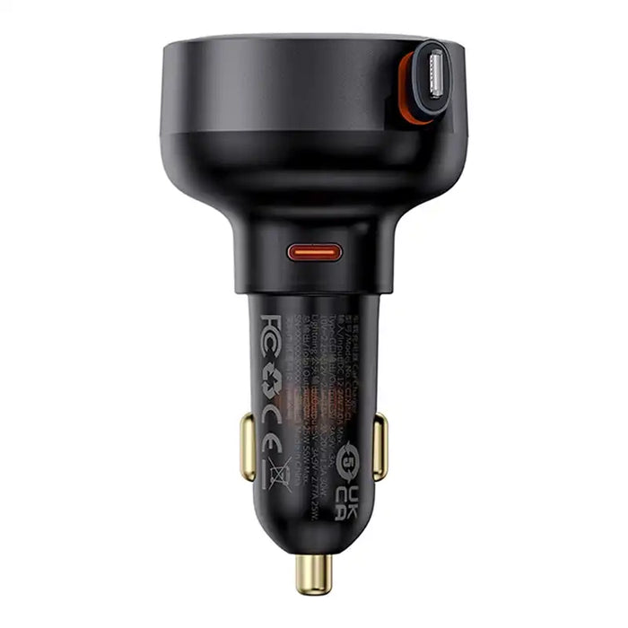 Car Charger Baseus Enjoyment Pro with lightning cable + USB-C , 55W (black)