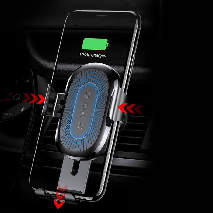Baseus Wireless Charger Gravity Ventilation Car Holder + Qi Wireless Charger black (WXYL-01)