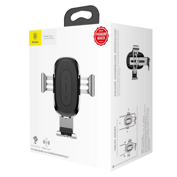 Baseus Wireless Charger Gravity Ventilation Car Holder + Qi Wireless Charger black (WXYL-01)