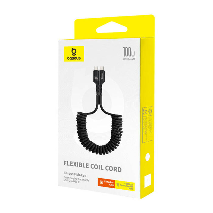 Fast Charging Cable USB-C to USB-C Baseus Fish-Eye 100W, 1m (black)