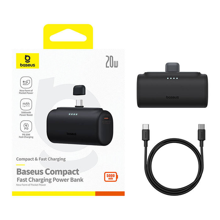 Powerbank Baseus Compact 5000mAh, 20W, USB-C (black)