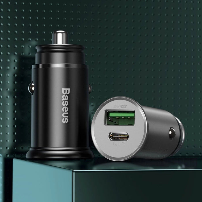 Baseus PPS smart car charger USB / USB Type C 30 W Quick Charge 4.0 QC4+ Power Delivery 3.0 VOOC SCP AFC MTKPE black (CCYS-C01)
