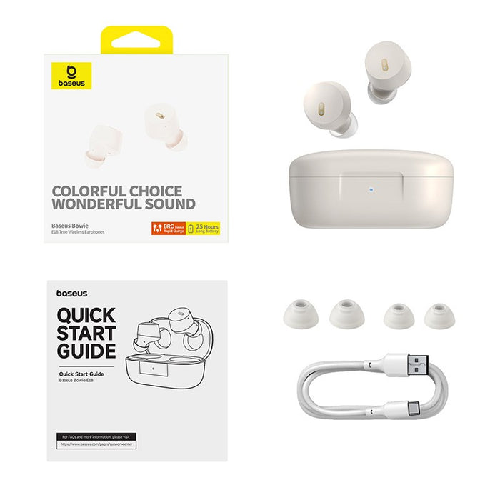 Earphones TWS Baseus Bowie E18 (white)