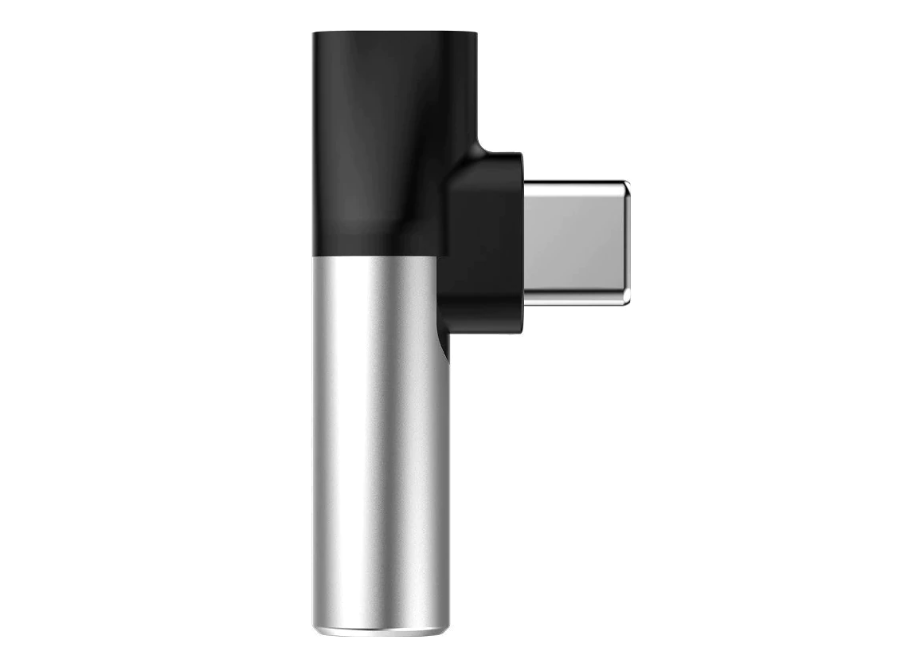 Baseus USB type-C to 3.5 mm 2 in 1 adapter, silver