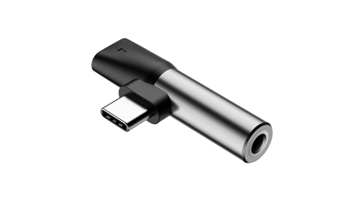 Baseus USB type-C to 3.5 mm 2 in 1 adapter, silver