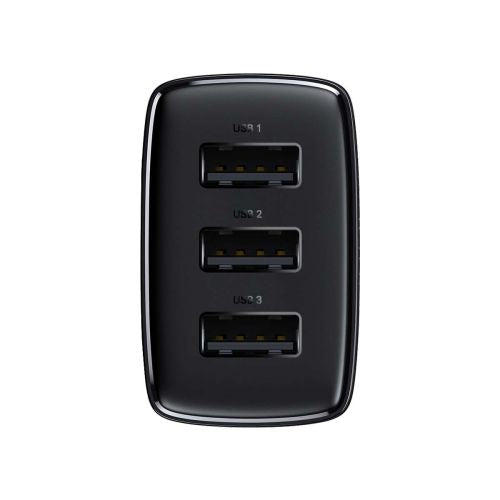 Baseus Compact Quick Charger, 3x USB, 17W (Black)