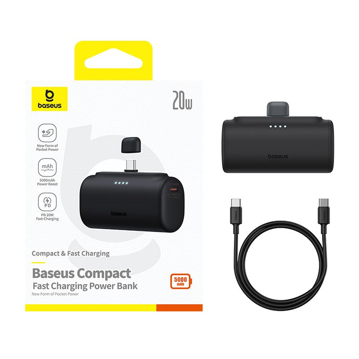 Powerbank Baseus Compact 5000mAh, 20W, USB-C (black)