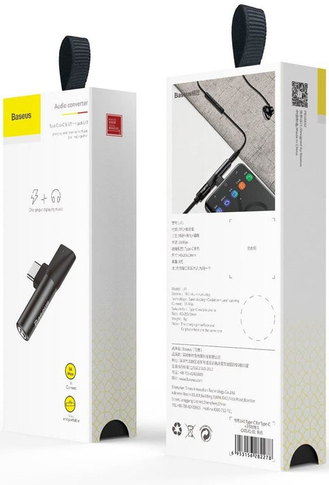 Baseus Audio Adapter USB-C to Mini Jack 3.5mm + USB-C (black)