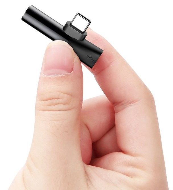 Baseus Audio Adapter USB-C to Mini Jack 3.5mm + USB-C (black)